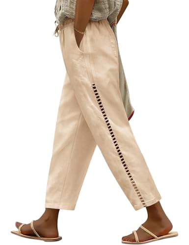 Voqeen Damen Leinenhosen mit hoher Taille Sommer Baggy 7/8 Leinen Baumwollhosen Gemütlich Gaze Lässige Leichtgewicht Hosen mit Taschen Voqeen Damen Leinenhosen mit hoher Taille Sommer Baggy 7/8 Leinen Baumwollhosen Gemütlich Gaze Lässige Leichtgewicht Hosen mit Taschen von Voqeen