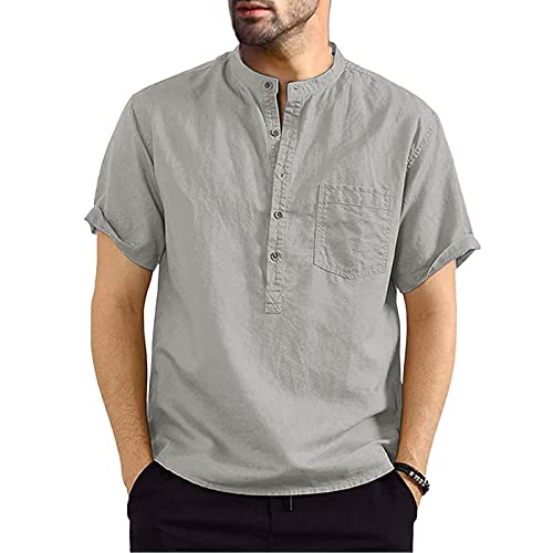 Voqeen Herren Baumwolle Henley Hemd Sommerhemd Herren Regular Fit Freizeithemd Shirts Casual Kurzarmhemd Strandhemd Leicht Shirts Voqeen Herren Baumwolle Henley Hemd Sommerhemd Herren Regular Fit Freizeithemd Shirts Casual Kurzarmhemd Strandhemd Leicht Shirts von Voqeen