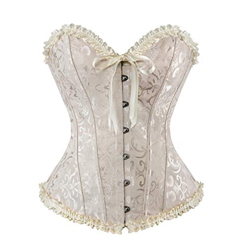 Vrapo Korsett Damen - Bustier Corset Top für Frauen - Vollbrust Corsage Schnürkorsett Taillenformer Dessous - Schwarz - Größe XL von Vrapo