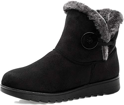 Vunavueya Damen Winterstiefel Warm gefütterte Winterschuhe Schneestiefel Winter Schlupfstiefel Kurzschaft Stiefel Boots Schuhe Schwarz -B 35.5 EU/230CN von Vunavueya