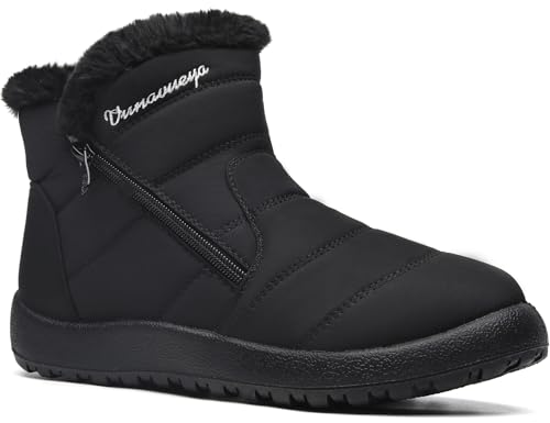 Vunavueya Winterstiefel Damen Warm gefütterte Winterschuhe Schneestiefel Winter Schlupfstiefel Kurzschaft Stiefel Boots Schuhe Schwarz 38 EU_240 von Vunavueya