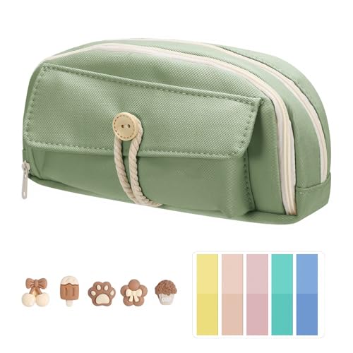 Vyuwast Federmäppchen, Federmappe, Federtasche, Pencil Case mit 5 Dekorativen Aufnähern und 1 Packung Sticky Notes In Fünf Farben Mäppchen für Kinder, Jugendliche, Studenten und Erwachsene Vyuwast Federmäppchen, Federmappe, Federtasche, Pencil Case mit 5 Dekorativen Aufnähern und 1 Packung Sticky Notes In Fünf Farben Mäppchen für Kinder, Jugendliche, Studenten und Erwachsene von Vyuwast