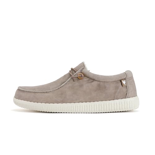 WALK IN PITAS WP150 WALLABI Washed | Herren Mokassins | Casual Bootsschuhe | Sommer-Sneakers | Herren Freizeitschuhe | Pitas Herrenschuhe | Beige 45 von WALK IN PITAS