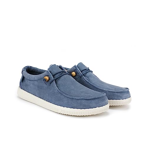 WALK IN PITAS WP150 WALLABI Washed | Herren Mokassins | Casual Bootsschuhe | Sommer-Sneakers | Herren Freizeitschuhe | Pitas Herrenschuhe | Blau 42 von WALK IN PITAS