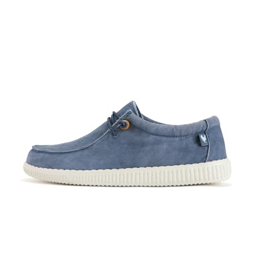 WALK IN PITAS WP150 WALLABI Washed | Herren Mokassins | Casual Bootsschuhe | Sommer-Sneakers | Herren Freizeitschuhe | Pitas Herrenschuhe | Blau 45 von WALK IN PITAS