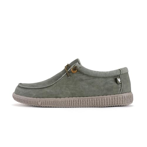 WALK IN PITAS WP150 WALLABI Washed | Herren Mokassins | Casual Bootsschuhe | Sommer-Sneakers | Herren Freizeitschuhe | Pitas Herrenschuhe | Kaki 46 von WALK IN PITAS