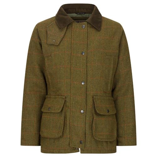 WALKER AND HAWKES - Hazelwood - Damen Country-Jacke aus Tweed - für die Jagd geeignet - Dunkles Salbeigrün - EU 42 (UK 14) von WALKER AND HAWKES