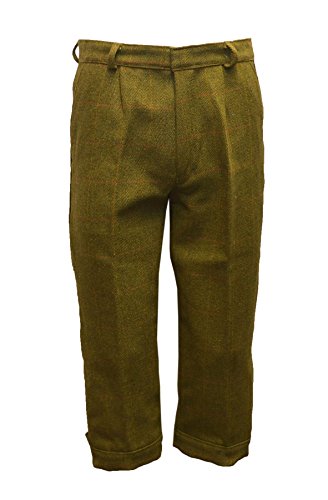 WALKER AND HAWKES Herren Kniebundhose aus Tweed - für die Jagd geeignet - Dunkles Salbeigrün - Größe 38“ von WALKER AND HAWKES