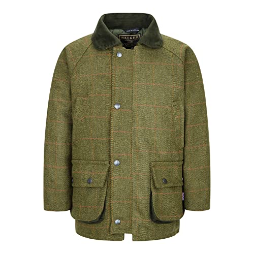 WALKER AND HAWKES Kinder Country-Jacke aus Tweed - für die Jagd geeignet - Dunkles Salbeigrün - UK 34 (13-14 Jahre) von WALKER AND HAWKES