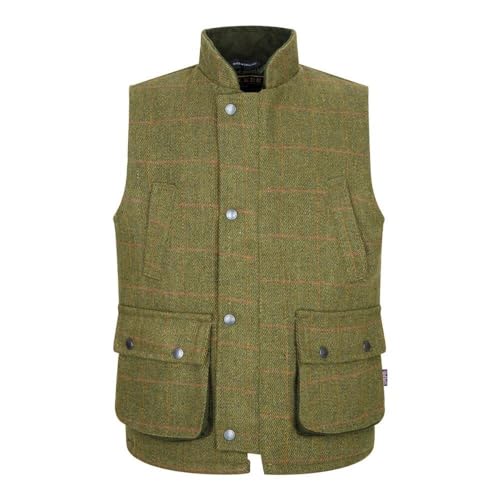 WALKER AND HAWKES Kinder Country-Weste aus Tweed - für die Jagd geeignet - Dunkles Salbeigrün - UK 26 (5-6 Jahre) von WALKER AND HAWKES