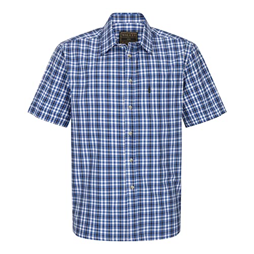 WALKER AND HAWKES - Men's 100% Cotton Short Sleeve Canterbury Country Shirt - Navy - Small (38") von WALKER AND HAWKES