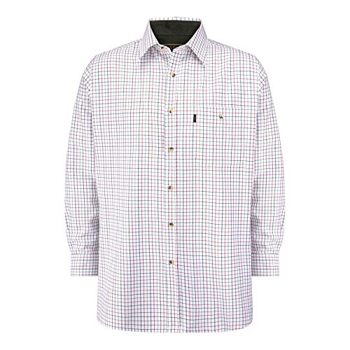 Walker & Hawkes - Herren Langarmshirt im Country-Stil - 100% Baumwolle - kariert - Blau - 2XL (48'') von WALKER AND HAWKES