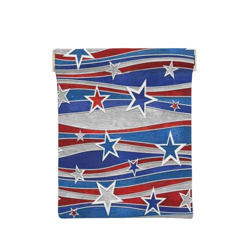 Münztasche mit Ananas-Druck, Leder, Reißverschluss, Münzfach, Münzfach, Münzfach für Männer und Frauen, Patriotic Stars Stripes Independence Day, Einheitsgröße, Münztasche von WANGHAHA