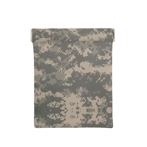 Münztasche mit Reißverschluss, Leder, mit farbigem Kieselstein-Druck, Münzfach, Münzfach, Münzgeldbörse für Männer und Frauen, Armee Digital Camouflage, Einheitsgröße, Münztasche von WANGHAHA