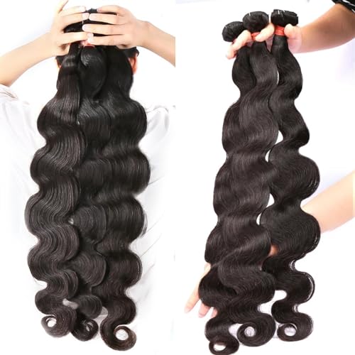 Human Hair Bundles 1 Bündel brasilianisches Haar, wassergewellt, Echthaar, Haarverlängerungen for Frauen Haarverlängerungen (Size : 16inches) von WANGHAI-666