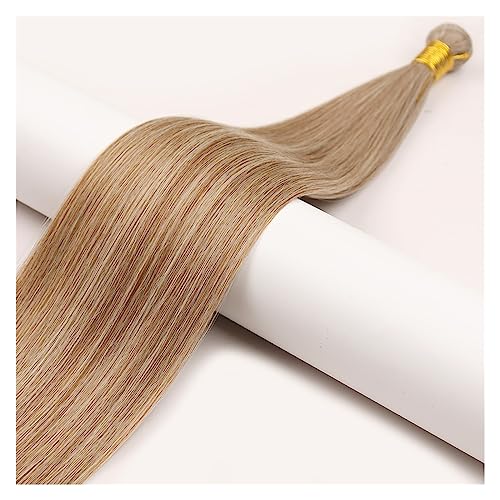 Human Hair Bundles 1 Stück Kunsthaarbündel, glatte Haarverlängerungen, hitzebeständig, bunt, Hochtemperatur-Cosplay, braun, blond, haarbeständige Faser-Haarverlängerungen for Frauen Haarverlängerungen von WANGHAI-666