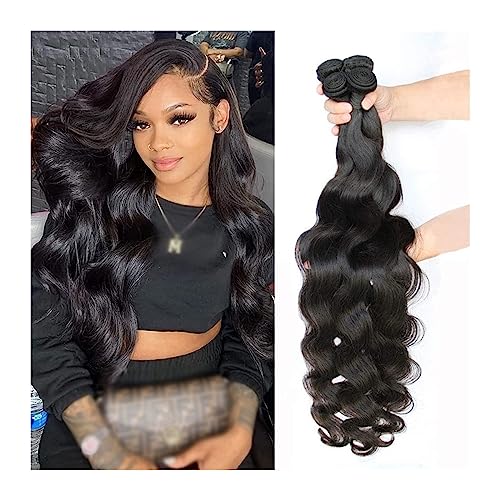 Human Hair Bundles Körperwelle Bundles Echthaar Brasilianische Haarverlängerungen for Frauen 36 38 40 Zoll Natürliches Schwarz Echthaar Bundles Brasilianische Haarwebart Bundles Haarverlängerungen(Siz von WANGHAI-666