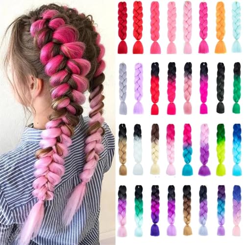 Human Hair Bundles Ombre Flechten Haar Häkeln Zöpfe 24 Zoll Synthetische Flechten Haar Ombre Haar Verlängerung for Frauen DIY Haar Zöpfe Haarverlängerungen (Color : 1B, Size : 24inches) von WANGHAI-666