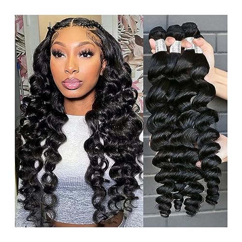 Human Hair Bundles Rohe Peruanische Haarwebart Bundles Menschliches Haar Bundles 30 Zoll Lose Welle Bundle Remy Extensions1/ 3/4 Bundles for Frauen Haarverlängerungen (Size : 12inches) von WANGHAI-666