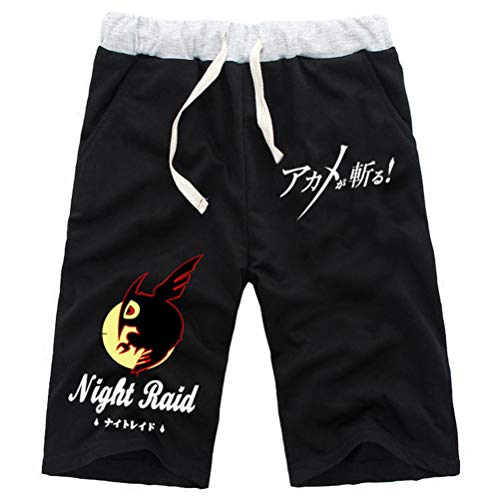 WANHONGYUE Anime Akame Ga Kill Herren Sport Shorts Kurze Hose Sweatpants Beach Jogging Hosen Boardshorts Schwarz/1 XL von WANHONGYUE