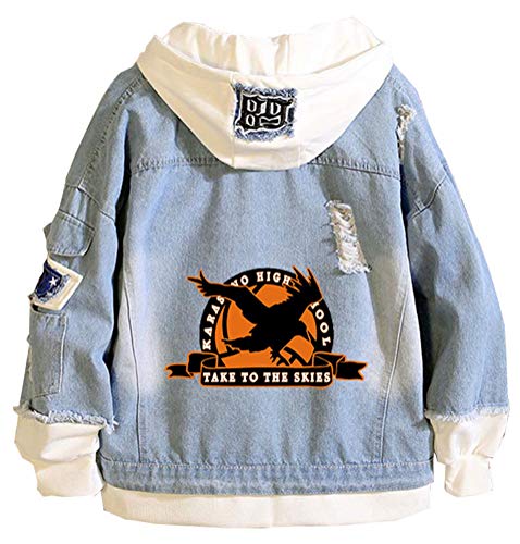 WANHONGYUE Anime Haikyuu Jeansjacke Hoodie Denim Jacket Unisex Kapuzenpullover Sweatshirt Mantel Blau/12-L WANHONGYUE Anime Haikyuu Jeansjacke Hoodie Denim Jacket Unisex Kapuzenpullover Sweatshirt Mantel Blau/12-L von WANHONGYUE