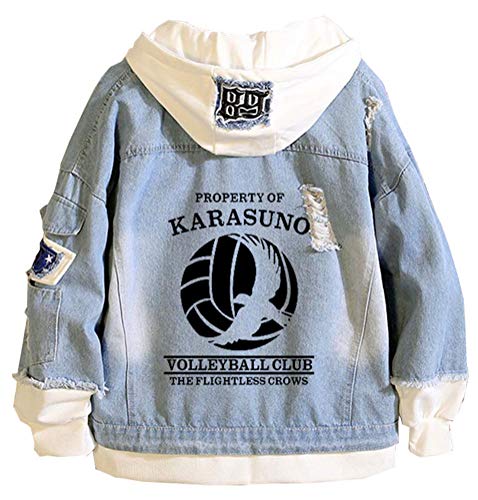 WANHONGYUE Anime Haikyuu Jeansjacke Hoodie Denim Jacket Unisex Kapuzenpullover Sweatshirt Mantel Blau/5-M WANHONGYUE Anime Haikyuu Jeansjacke Hoodie Denim Jacket Unisex Kapuzenpullover Sweatshirt Mantel Blau/5-M von WANHONGYUE