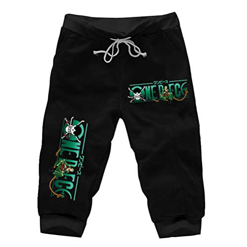 WANHONGYUE Anime One Piece Luffy Herren Sport Shorts Kurze Hose Sweatpants Beach Jogging Hosen Boardshorts Schwarz/15 S von WANHONGYUE