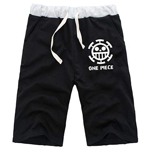 WANHONGYUE Anime One Piece Luffy Herren Sport Shorts Kurze Hose Sweatpants Beach Jogging Hosen Boardshorts Schwarz/6 L von WANHONGYUE