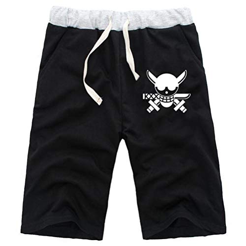 WANHONGYUE Anime One Piece Luffy Herren Sport Shorts Kurze Hose Sweatpants Beach Jogging Hosen Boardshorts Schwarz/8 L von WANHONGYUE