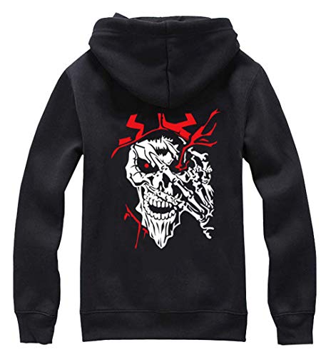 WANHONGYUE Anime Overlord Hoodie Jacket Cosplay Kostüm Zipper Pullover Jacke Outwear Sweatshirt Mantel Schwarz-2 L von WANHONGYUE