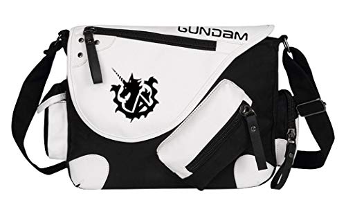 WANHONGYUE Mobile Suit Gundam Anime Messenger Bag Canvas Umhängetasche Kuriertasche Schultertasche für Reise Arbeit und Schule Schwarz / 2 von WANHONGYUE