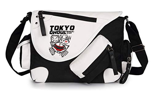 WANHONGYUE Tokyo Ghoul Anime Messenger Bag Canvas Umhängetasche Kuriertasche Schultertasche für Reise Arbeit und Schule Schwarz / 1 von WANHONGYUE