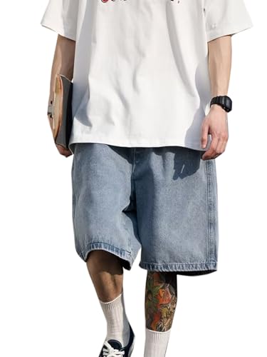 Herren Baggy Jeans Shorts Y2k Hip Hop Vintage Skateboard Shorts Teenager Jungen Streetwear Sommer Denim Shorts Bermuda Jeanshorts von WANLAI