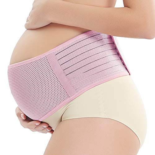 WANYIG Bauchband für Schwangere, Stützgürtel Schwangerschaft 120CM Schwangerschaftsbandage Bauchstütze Schwangerschaft Maternity Support Belt Pregnancy Support Belt Belly Band, XL, Rosa von WANYIG