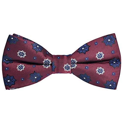 WANYING Herren Klassische Vorgebundene Fliegen Schleife Butterfly Fliegen mit Hakenverschluß Verstellbar 12×6cm - Bordeaux Sternen 25 WANYING Herren Klassische Vorgebundene Fliegen Schleife Butterfly Fliegen mit Hakenverschluß Verstellbar 12×6cm - Bordeaux Sternen 25 von WANYING