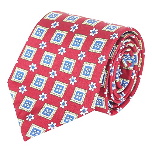 WANYING Herren Vintage Retro 9cm 3.54" Breite Krawatte Schlips Wide Necktie Stilvoll Mode Bunte Krawatte - Gedruckt Geblümt Pattern Rot von WANYING