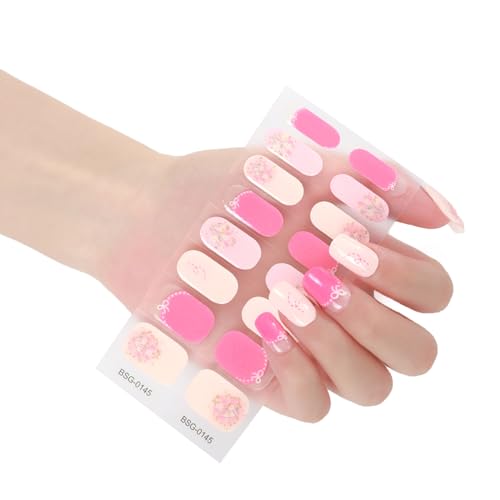 16 Stück Nail Art Full Cover Aufkleber Nail Art Aufkleber Wrap Full Cover Aufkleber Nagel Für Mädchen Design Maniküre Nail Art Dekorationen Nail Art Dekorationen Kit Für Gelnägel von WATERBELINE