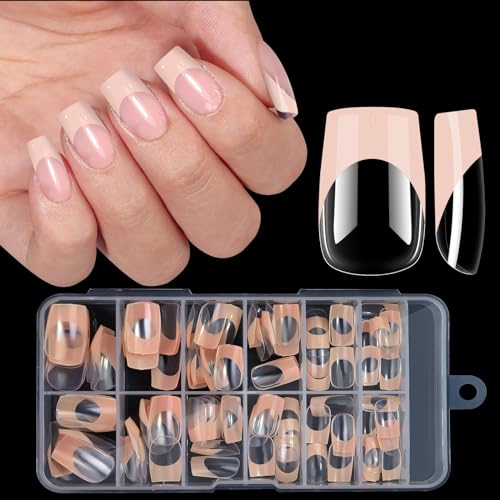 Press On Nail Square Fake Nails Fashion Thanksgiving Geschenk Für Frauen Und Mädchen Full Cover False Nails Clear von WATERBELINE