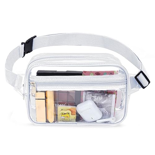 WATERBELINE Transparente Taillen-Geldbörse,transparente PVC-Geldbörse,transparente Strandtasche,Umhängetasche,Verstellbarer Riemen,transparente Geldbörse,Brusttasche für Konzerte,Sport von WATERBELINE