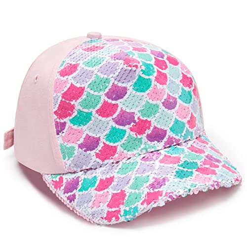 WAWSAM Mädchen Baseballkappe Verstellbarer Kinder Snapback Trucker Cap Baumwolle Mädchen Baseball Mütze Sonnenhut für Reisen Schule Outdoor Sportarten (Rosa-1) von WAWSAM