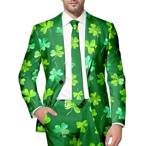 WAZHAKU Anzug Herren Party Sakko St. Patrick's Day Luck of The Irish Kleeblatt Anzug Jackett 80er Herrenkostüm St. Patricks Day Shamrock Clover Tailliert Party Kostüme St. Patrick's Day Anzugjacke WAZHAKU Anzug Herren Party Sakko St. Patrick's Day Luck of The Irish Kleeblatt Anzug Jackett 80er Herrenkostüm St. Patricks Day Shamrock Clover Tailliert Party Kostüme St. Patrick's Day Anzugjacke von WAZHAKU