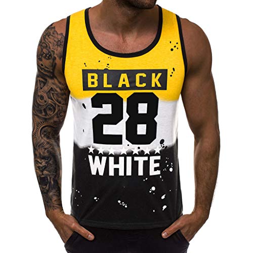 WAZZAP Tank Top Herren Bodybuilding Fitness Muskelshirt Gym Sport Workout Stringer Ärmellos T-Shirt mit Print von WAZZAP