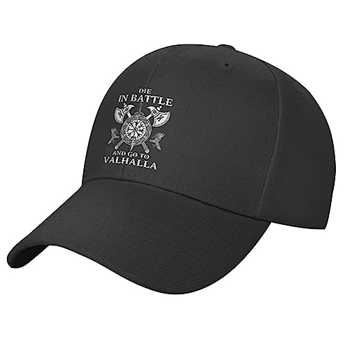 WDBAYXH Valhalla Baseballkappe Viking Odin Sport Sonnenmütze für Herren & Damen, 100% Baumwolle Trucker-Mütze Golf Outdoor Kappe, Verstellbare Schwarze Retro Freizeit Hip Hop Cap,Valhalla d,OneSize von WDBAYXH