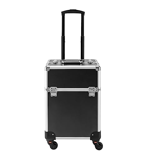 Kosmetikkoffer, Kosmetik Trolley Kosmetikkoffer Hartschale Groß, Beautycase Damen großer Friseurkoffer für Visagisten, Friseure, Schwarz von WDZCZDoo