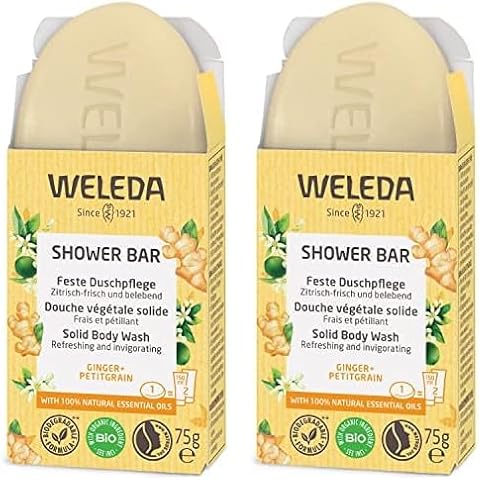 WELEDA Bio Festes Duschgel Ingwer & Petitgrain – feste Naturkosmetik Dusche mit Bio Sheabutter & erfrischendem Duft. Natürliche Shower Bar Seife für Männer & Frauen. 100% Vegan & Plastikfrei (1x 75g) WELEDA Bio Festes Duschgel Ingwer & Petitgrain – feste Naturkosmetik Dusche mit Bio Sheabutter & erfrischendem Duft. Natürliche Shower Bar Seife für Männer & Frauen. 100% Vegan & Plastikfrei (1x 75g) von WELEDA