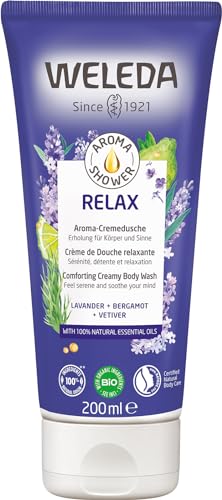 WELEDA Bio Relax Duschgel vegan - Naturkosmetik Aroma Shower Duschseife für Frauen & Männer mit Lavendel / Bergamotte Duft, Natürliche Hautpflege Dusche zur Reinigung von Gesicht & Körper (1x 200ml) von WELEDA