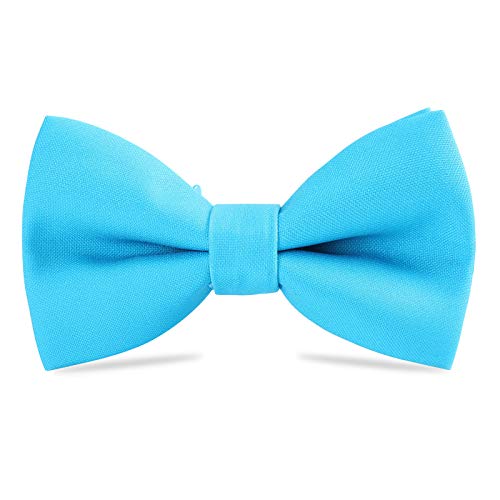 WELROG Klassische gebundene Fliege Kids & Men’Formal Solid Tuxedo Gabardine Einstellbare Fliege Krawatte für Erwachsene & Kinder für Hochzeitsfeier Ausgefallene Plain Bowties （Blau） von WELROG