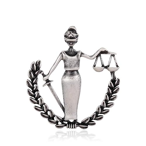 Retro-Brosche, Retro-Friedens-Frauen-Pins, Legierungsbrosche for Mädchen, Männer, Urlaub, Alltag, Ornamente, Anzug, Mantel, Dekoration, Schmuck, Geschenke (Color : Antiquite Silver) von WENFEN