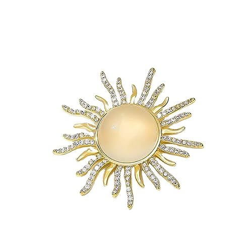 Retro-Brosche, modische Brosche mit Strass-Opalstein-Sonne for Damen und Mädchen, elegante niedliche Tier-Kristall-Corsage-Brosche, Kleidung, Schmuck, Geschenk von WENFEN