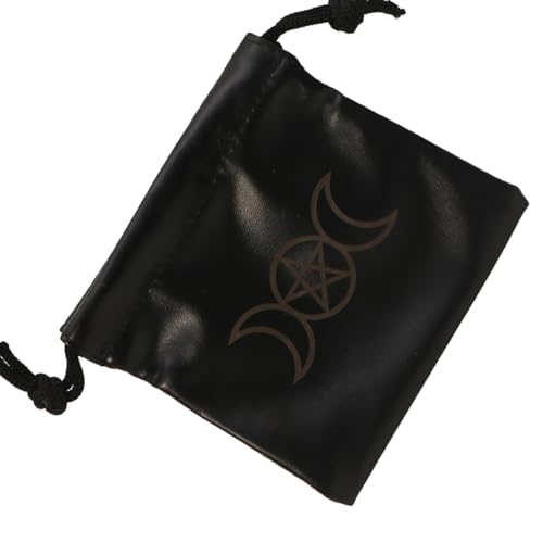 WENGU Divinations Tarotkarten-Würfeltasche, Hochzeitstasche, Tischdecke, Orakel, Kartenspiel, Schmuckaufbewahrung, Kordelzug, Tarotbeutel, Leder, Tarotkartentasche, A001 von WENGU